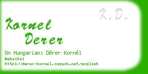 kornel derer business card